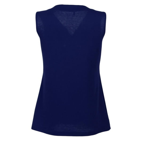Camiseta sin mangas fluida sin mangas Chaleco Blusa con cuello en