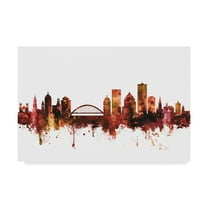 Trademark Fine Art 'Rochester New York Skyline Red' Canvas Art by Michael Tompsett