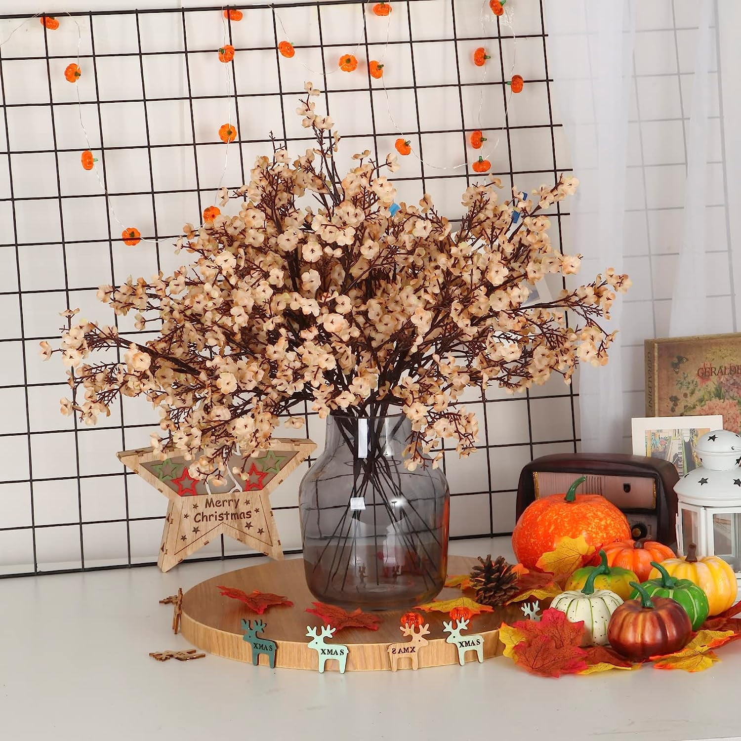 Babys Breath Artificial Flowers Bulk Real Touch Flowers Fake Silk Flowers Bulk for Home Decoration Kitchen Fall Indoor Bouquet Floral Table Arrangement Centerpieces Festival Party Decor