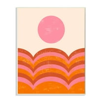 Stupell Industries Abstract Sunset Arched Landscape Pink Red Orange Graphic Art Unframed Art Print Wall Art, 10x15, by Daphne Polselli