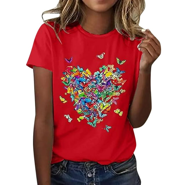 TINZ T-Shirt Décontracté à Col Rond à Manches Courtes Imprimé pour Femme Hauts d'Exercice T-Shirts à Manches Courtes pour Femme T-Shirts de Tennis Femme Chemise pour Femme T-Shirts à Manches Courtes en Spandex pour Femme T-Shirt Femme Été
