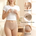 thumbnail image 2 of UNEEI Seamless Underwear for Women - No Show Mid High Waisted Bikini Panties with Wave Edge, 5 Pack Comfortable Breathable Full Coverage Ladies Panties For Yoga, Workouts, Office, 2 of 6
