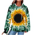 thumbnail image 5 of Tqcoqu Women's Tie Dye Waffle Knit Hoodie,Drawstring Hood Long Sleeve Casual Pullover Plus Size Sweatshirt with Kangaroo Pocket, 5 of 6