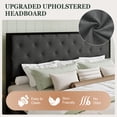 thumbnail image 5 of Amolife King Size Bed Frame with Upholstered Headboard and Elevated Footboard, 12.5" Under-Bed Storage Space, No Box Spring Needed, Dark Gray, 5 of 9