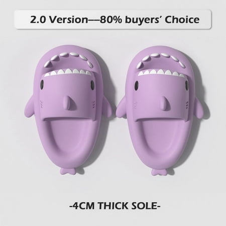 

QWZNDZGR 2022 Platform Cute Shark Slippers Women Men Indoor Bathroom Slides Couples Summer Shoes Soft EVA Female Male Beach Flip Flops