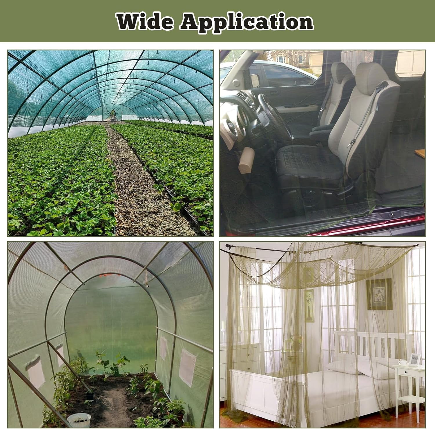 39 x 10 Ft Mosquito Netting for Garden Patio, Breathable Mesh Net for Bird and Insect Protection, Plant Cover for Vegetables, Fruits and Flowers, 3x12m Green