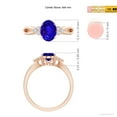 thumbnail image 4 of ANGARA Natural Oval 1.25 ct Tanzanite Split Shank Ring with Trio Diamonds in 14K Rose Gold for Women (Size-8x6mm) | December Birthstone, Anniversary, Jewelry Gift for Women | Natural Tanzanite Ring, 4 of 8