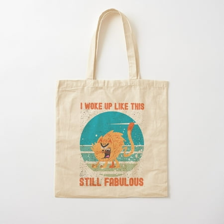Funny Grumpy Cat T-Shirt   I Woke Up Like This  Still Fabulous   Retro Vintage Cat Lover Gift Cotton Tote Bag Canvas Tote Bag  Family Gift For Mother  Her