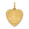 thumbnail image 1 of 14K Or Jaune 1 Goddaughter Cœur Disque Charm, 1 of 2