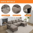 thumbnail image 3 of Anviora Home Sectional Sofa for Living Room, U-Shaped Sofa Couch with Chenille Fabric, 4 Seat Sofa with Double Chaise for Apartment, 3 of 9