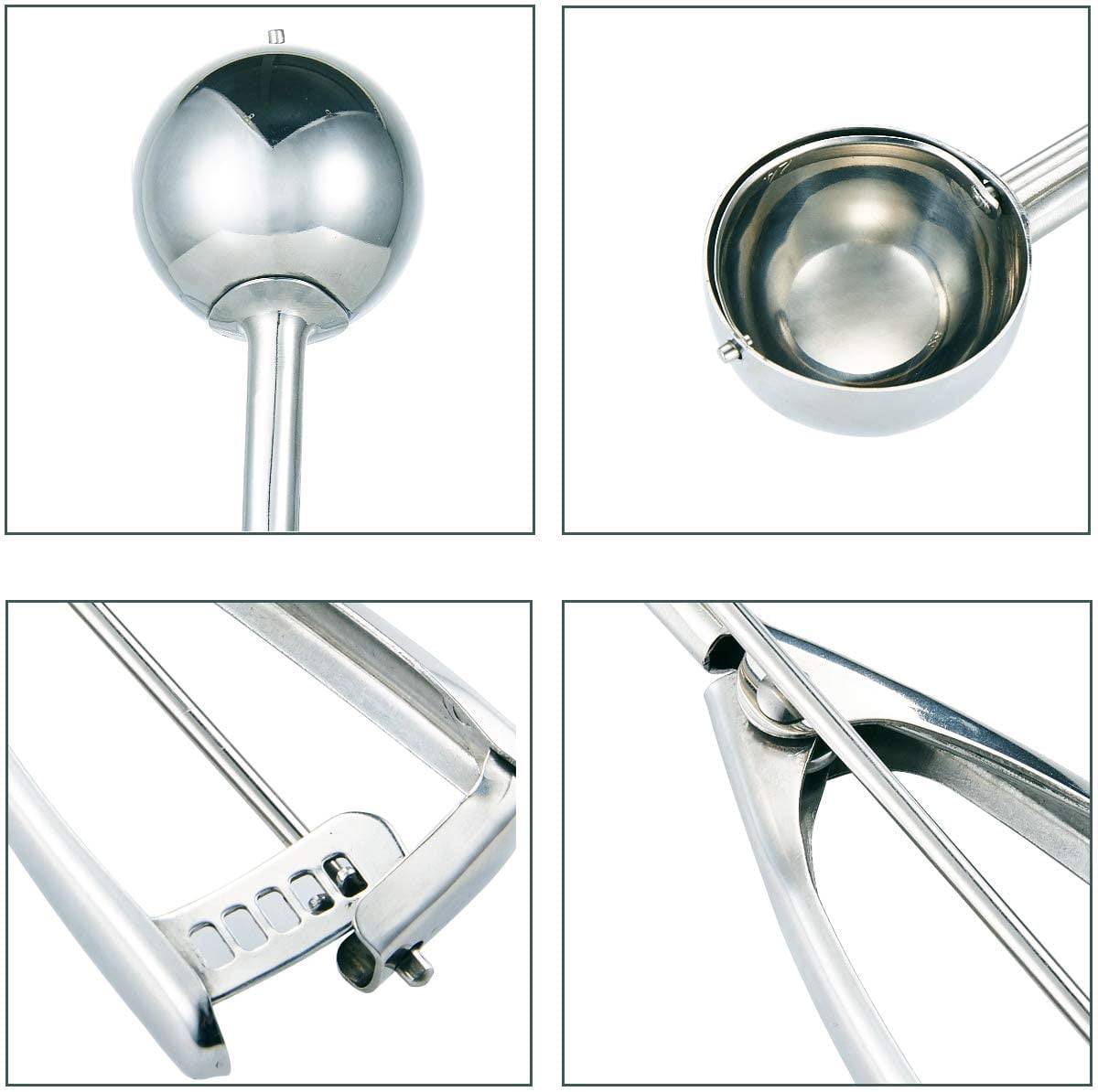 Small Cookie Scoop 1 Tbsp/15ml/0.5 oz Ball, Cookie Dough Scoop for Baking - Spring-Loaded Ice Cream Scoop 18/8 Stainless Steel Secondary Polishing 