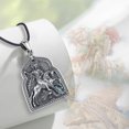 thumbnail image 2 of EUDORA Vintage Sterling Silver St George and Dragon Necklace for Man Women, Saint George Patron Shield Protection Gift for Him, Her, 24 inch Rope, 2 of 9