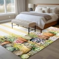 thumbnail image 4 of Spring Flowers Area Rugs 8'x10', Washable Small Throw Rugs for Living Room Patio, Country Botanical Budding Floral Pot Stripes Indoor Outdoor Rug Non-Slip Low Pile Carpet Runner Reversible Floor Mats, 4 of 8
