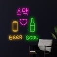 thumbnail image 3 of Handmadetneonsign Beer Soju Neon Sign, Soju Beer Neon Light, Soju Beer Led Light, Korean, 3 of 5