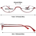 thumbnail image 2 of MAGIMODAC Metal Reading Glasses Half Moon Halframe Eyeglasses Eyewear Readers with Spring Hinges (Red, +3.0), 2 of 5