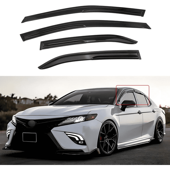 For 2018-2024 8th Gen Toyota Camry JDM 3D Mugen Style Window Visors Rain Guards