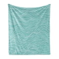 thumbnail image 1 of Stripes Soft Flannel Fleece Blanket, Monochromatic Abstract Dreamy Design of Simple Doodle Waves Aquatic Colors, Cozy Plush for Indoor and Outdoor Use, 50" x 70", Seafoam Baby Blue, by Ambesonne, 1 of 6