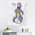 thumbnail image 1 of Zodiac Signs Tapestry, Virgo Themed Illustration Woman with Ornamental Colorful Long Hair, Fabric Wall Hanging Decor for Bedroom Living Room Dorm, 5 Sizes, White and Multicolor, by Ambesonne, 1 of 1