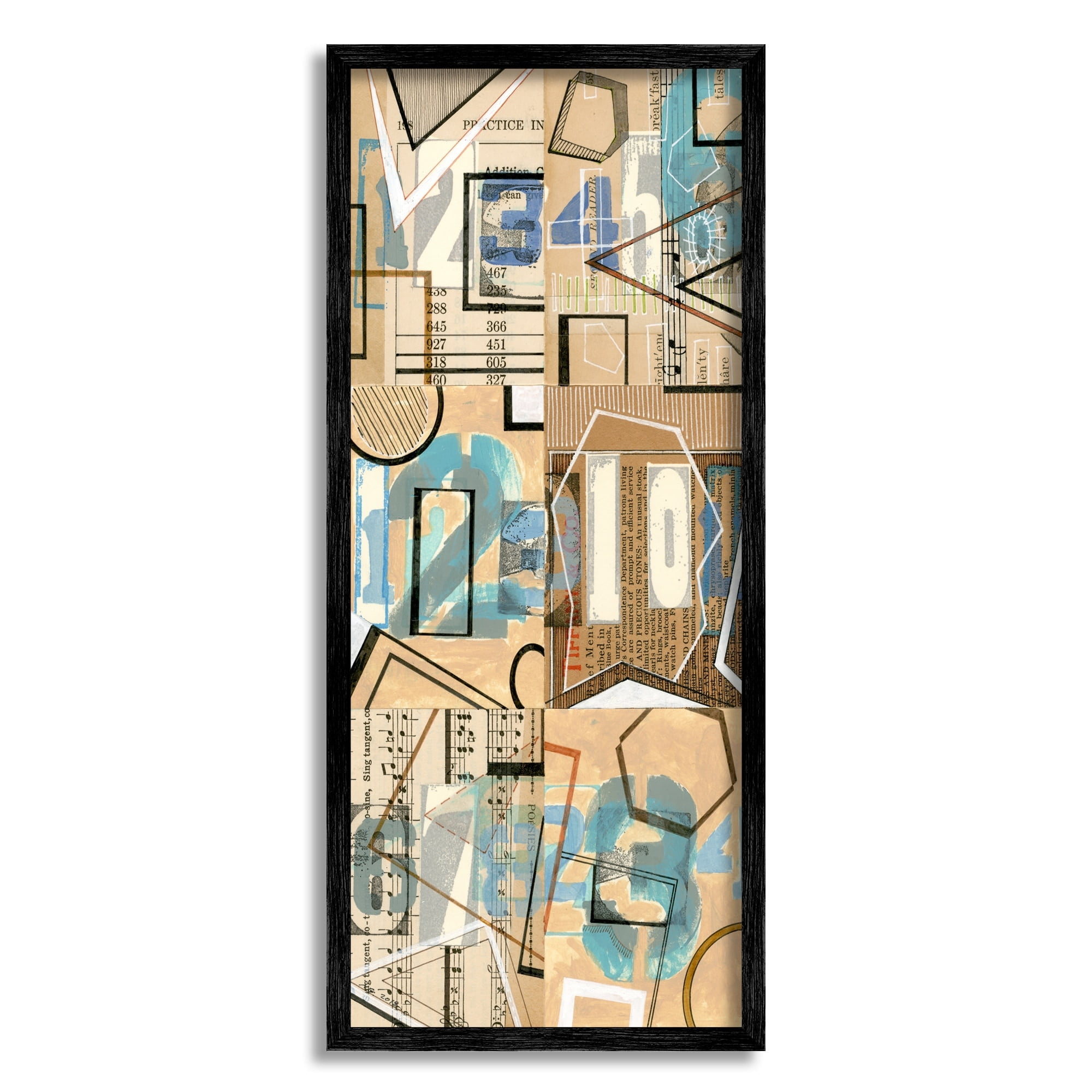 Stupell Indtries Abstract Mic Textbook Collage Magazine Cutout Typography,13 x 30,Design by Nikki Galapon