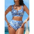 thumbnail image 6 of SHEWIN Bikini Set 2 Piece Swimsuits Womens U-Wire Cutout High Waisted Floral Print Summer Beach Swim Bathing Suits, 6 of 9