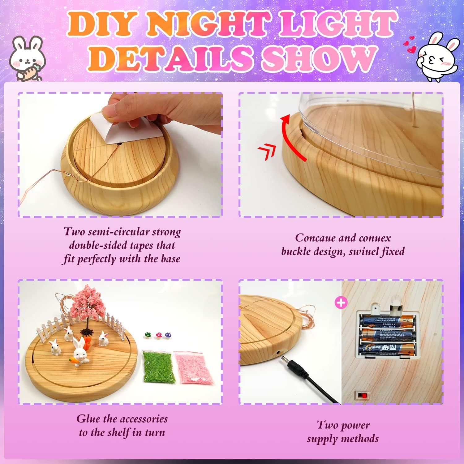 KOMI Make Your Own Night Light with Music, Unicorn DIY Kits for Girls Night Light USB Upgrade Edition Unicorn Toys, Arts and Crafts Lamp Project for Girls, Gifts for 4 5 6 7 8 9 10 Year Old Girl