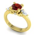 thumbnail image 2 of 2.50 Carat Round Cut Garnet Gemstone Natural Diamond Fancy Engagement Ring for Women Solid 14K Yellow Gold Size 4.5 by Diamond-Capitals, 2 of 8