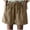 Brown, variant on Lenpel Women's Plus Size Casual Shorts Elastic High Waisted Drawstring Wide Leg Shorts Loose Summer Beach Shorts with Pockets