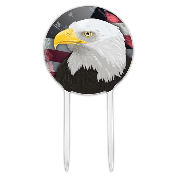 Acrylic American Bald Eagle Flag USA Patriotic Cake Topper Party ...