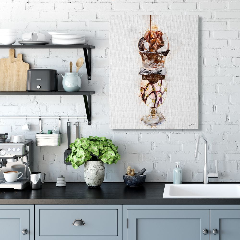 Stupell Industries Fashion Brand Dessert Cup Watercolor Painting Canvas Wall Art by Ziwei Li