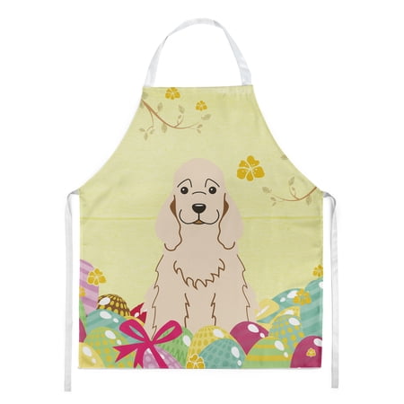 Carolines Treasures BB6094APRON Easter Eggs Cocker Spaniel Buff Apron Large multicolor