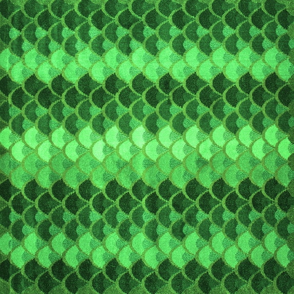 Ahgly Company Indoor Square Abstract Green Contemporary Area Rugs, 4' Square