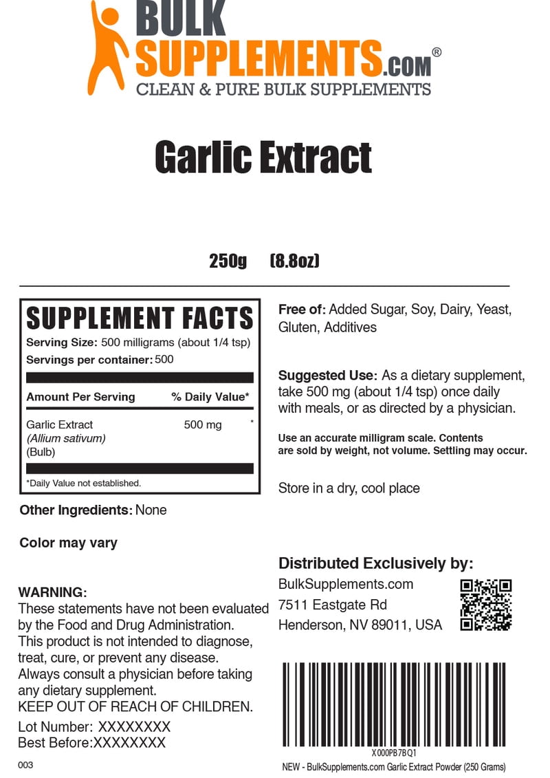garlic extract l carnitine BulkSupplements Powder - 800mg per Serving - 1 Kilogram (2.2 lbs) - 1250 Servings KLOW Peptide Formula | vatel Styl:Kapsuła