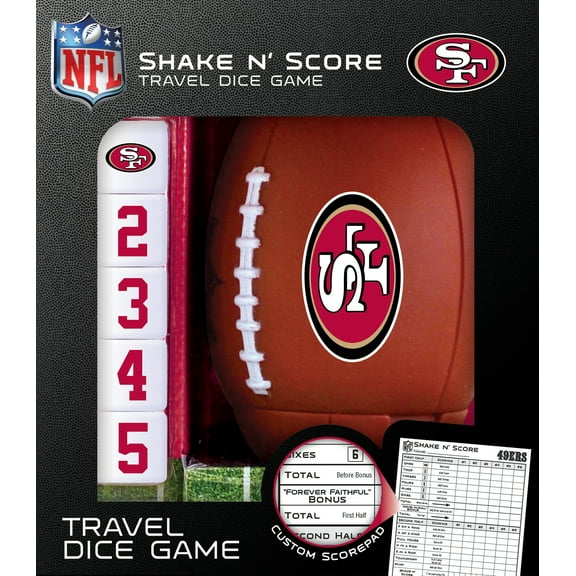 MasterPieces Officially Licensed NFL San Francisco 49ers Shake N' Score Dice Game for Age 6 and Up