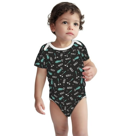 

Kdxio Golf Bags And Balls Pattern Unisex Baby Cotton Short Sleeve Bodysuits-2 Years