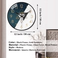 thumbnail image 2 of Reloj de pared, 30 cm Relojes de pared redondos de cuarzo silencioso moderno, Reloj de pared decorativo de calidad para sala de estar Dormitorio Cocina Hogar Oficina Escuela (Negro) esquí esquí Gafas de esquí, 2 of 5
