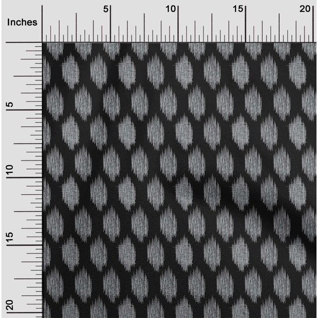 oneOone Polyester Lycra Black Fabric Geometric Line Ikat Sewing Craft Projects Fabric Prints By Yard 56 Inch Wide