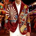 thumbnail image 4 of Abrigo Largo para Hombre Abrigo de Vestido Ceremonial de Impresión de Corduroy para Hombres con Botón de Bolsillo Delantero, Chaqueta de Fiesta de Poliéster Suave para Invierno Primavera Diaria, 4 of 4