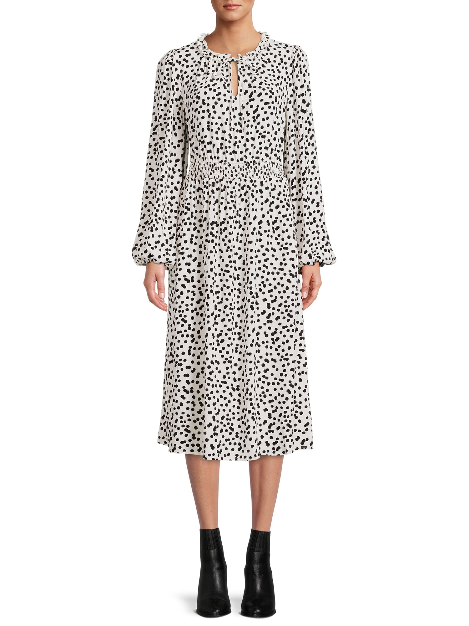 Stylish Women's Midi Dress with Poet Sleeves Guyana Ubuy