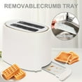 thumbnail image 5 of Toaster 2 Slice, Extra Wide Slot,with Cancel, Defrost, Reheat Function, 6 Shade Settings, for Waffle or Bagel, Removable Crumb Tray, 750W,Cream White, 5 of 7