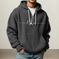 thumbnail image 2 of Valora Men Winter Outfit Hooded Sweatshirt for Everyday Casual Wear with Comfortable Fit and Front Pocket Black 5XL, 2 of 4
