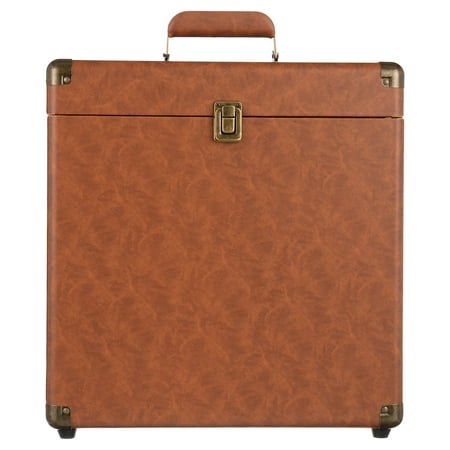 Victrola - Storage Case for Vinyl Turntable Records - Brown