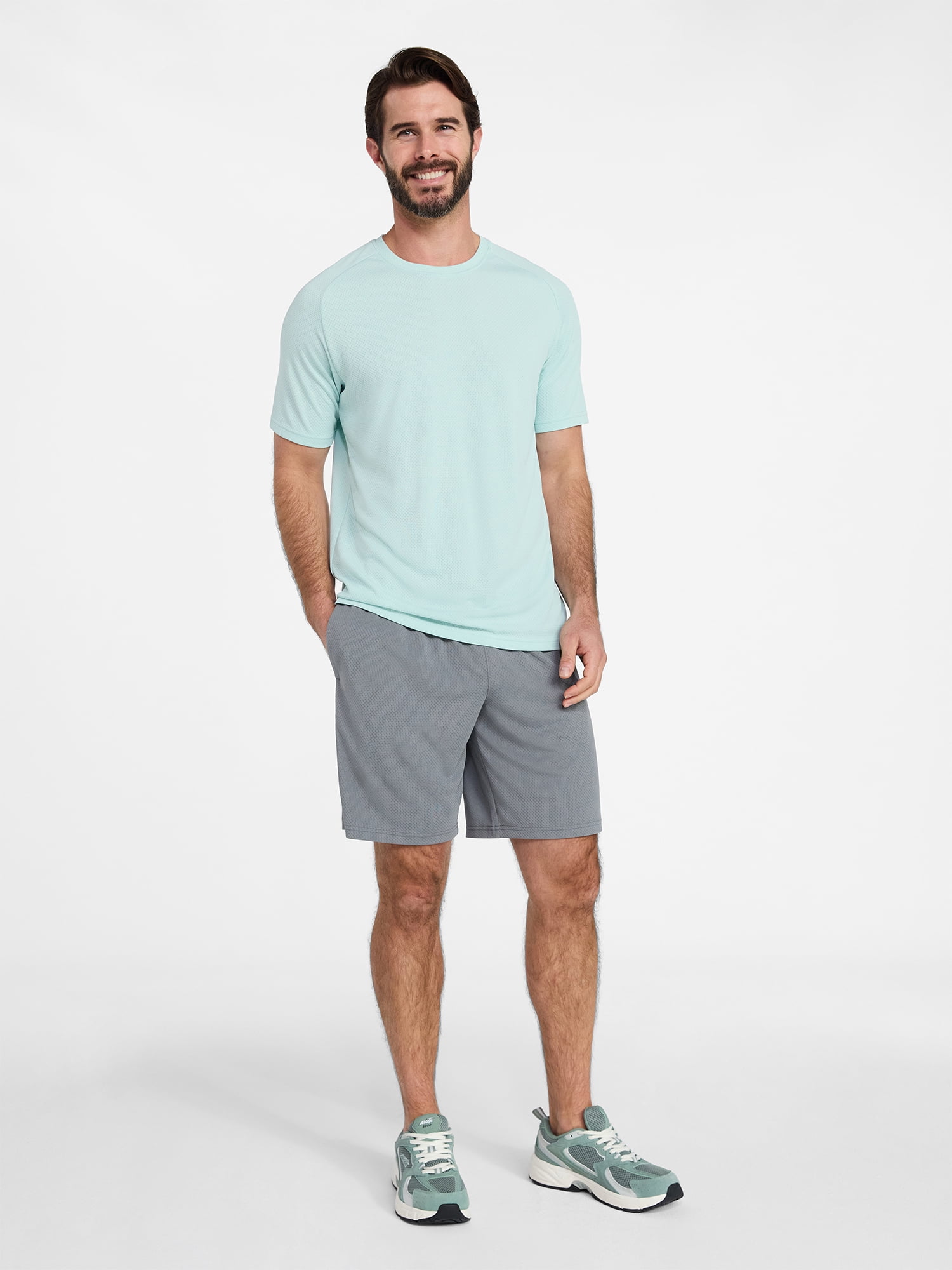 Athletic Works Men's and Big Men's DriWorks Mesh Tee with Short Sleeves, Sizes XS-5XL