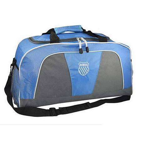 K-Swiss Sport Baseline Sport Travel Duffle Bag 21&quot;/Gym Bag A0155RM (Light Blue/Grey) - www.bagsaleusa.com
