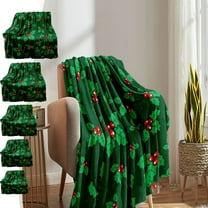 Xuniizn Christmas Blanket for Couch, Soft Christmas Throw Blanket, Warm Thicken Flannel Sherpa Blanket Microfiber Machine Washable for Bedroom, Fleece Blanket, Christmas Decorations for Home