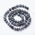 thumbnail image 3 of 10 Strand Natural Snowflake Obsidian Beads Strands Round 6mm Hole: 1mm 15~16 inch, 3 of 3