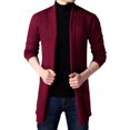 thumbnail image 2 of Men's Knitted Cardigan Chenille Lapel Buttonless Solid Color Simple Business Casual Mens Cardigan Wine S, 2 of 4
