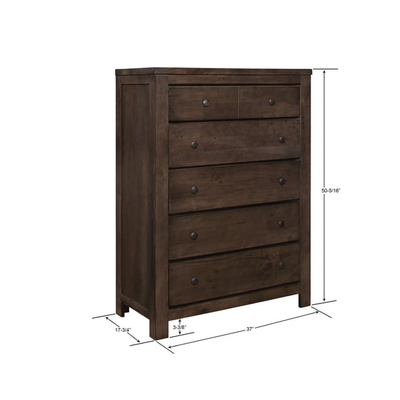 Wallace & Bay Bonilla Gray Brown Chest with Rustic Finish And Six Drawers