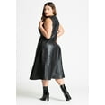 thumbnail image 3 of ELOQUII Women's Plus Size Faux Leather Knot Detail Flare Dress, 3 of 4