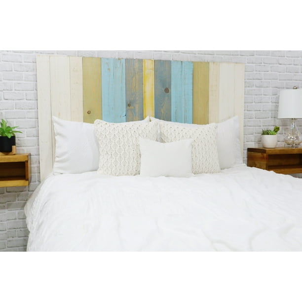Barn Walls Sunrise Mix Signature Design, Multicolored Solid Wood Headboard, Floating Panels