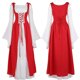 thumbnail image 3 of Vestido medieval retro con escote cuadrado y cintura acampanada, vestido renacentista de la Edad Media, traje europeo para fiesta de carnaval y Halloween, 3 of 5